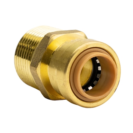 Quickfitting 1/2in Push-to-Connect x 3/4in MNPT Brass Male Straight Reducing Adapter Fitting LF842MR